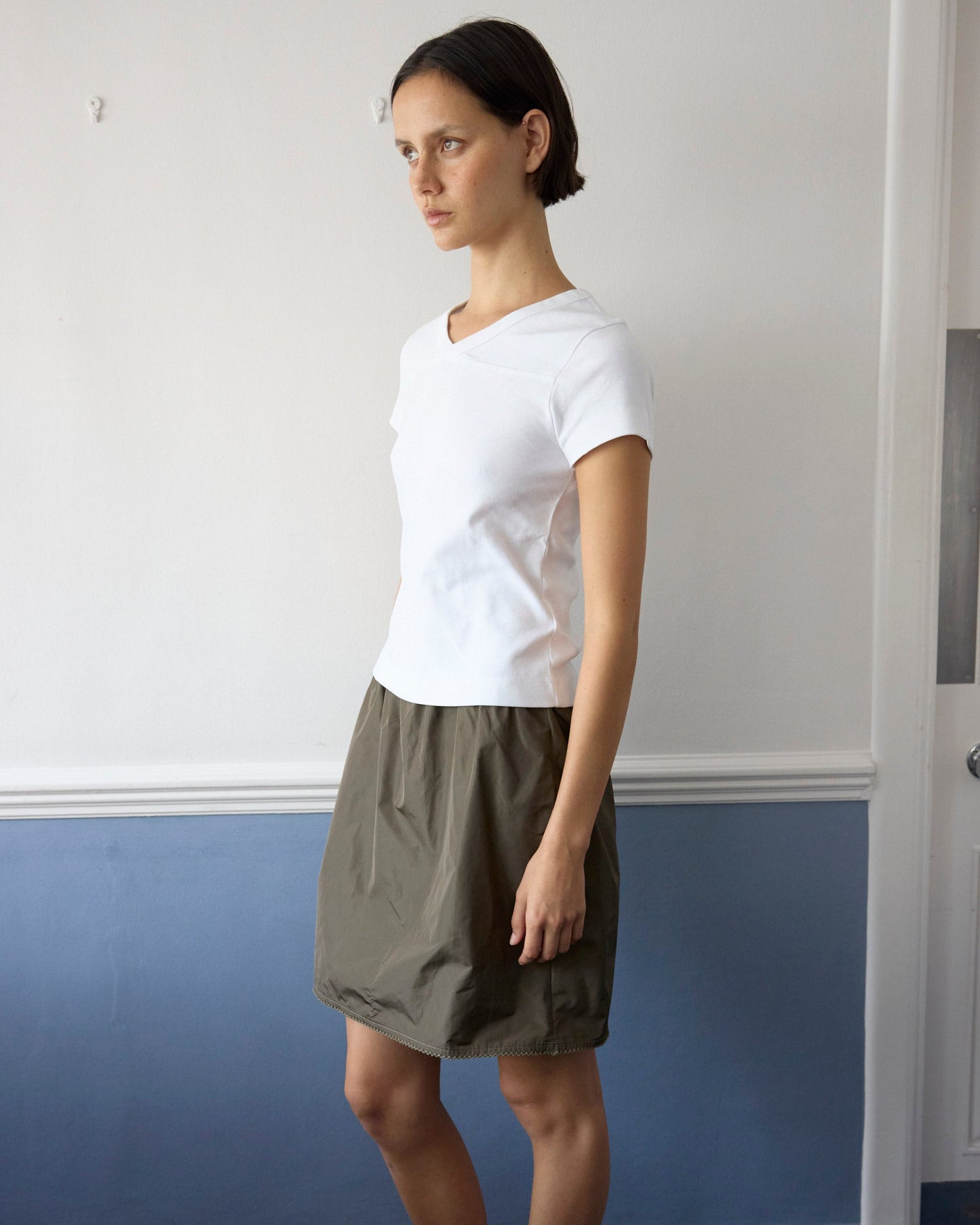 Khaki Midi Skirt