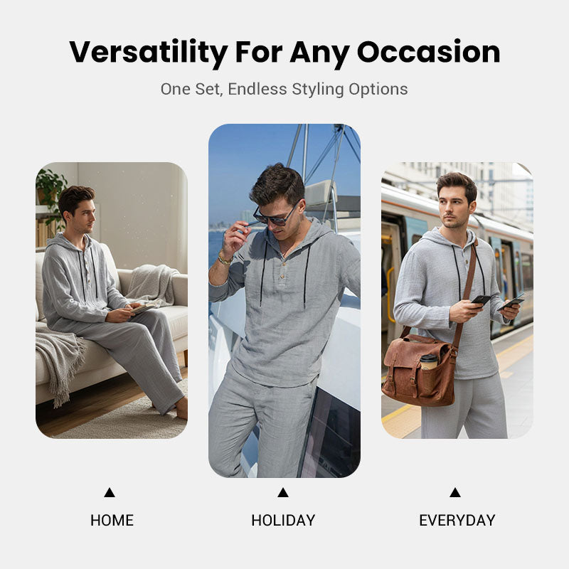 Men's Hooded Casual Loose Top & Pants 2-Piece Set