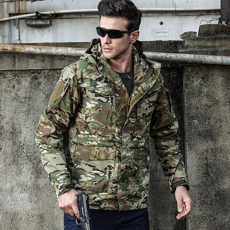 Clothes Casual Tactical Windbreaker Men Waterproof Flight Pilot Coat Hoodie Hunting Field Jacket