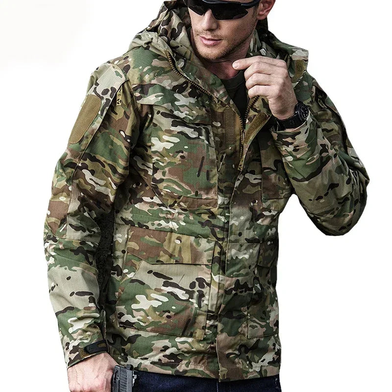 Clothes Casual Tactical Windbreaker Men Waterproof Flight Pilot Coat Hoodie Hunting Field Jacket
