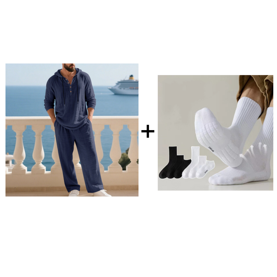 Men's Hooded Casual Loose Top & Pants 2-Piece Set